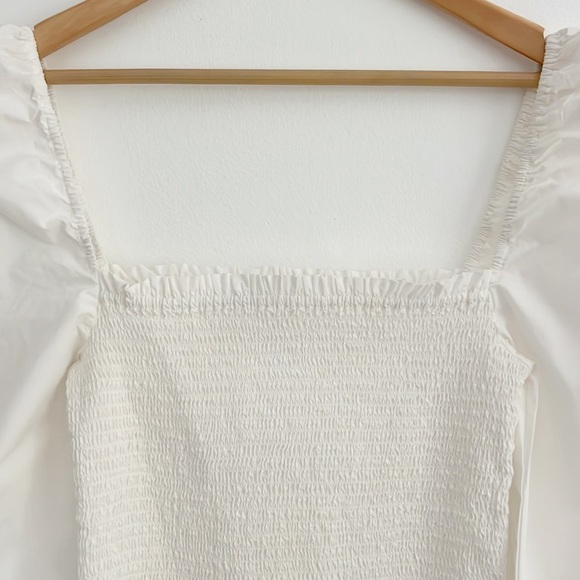 Aritzia Wilfred Smocked Maelys Dress White - Picture 8 of 15